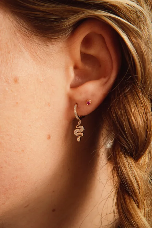 Shiny Snake Single Earring Gold sold by Ivalo.com