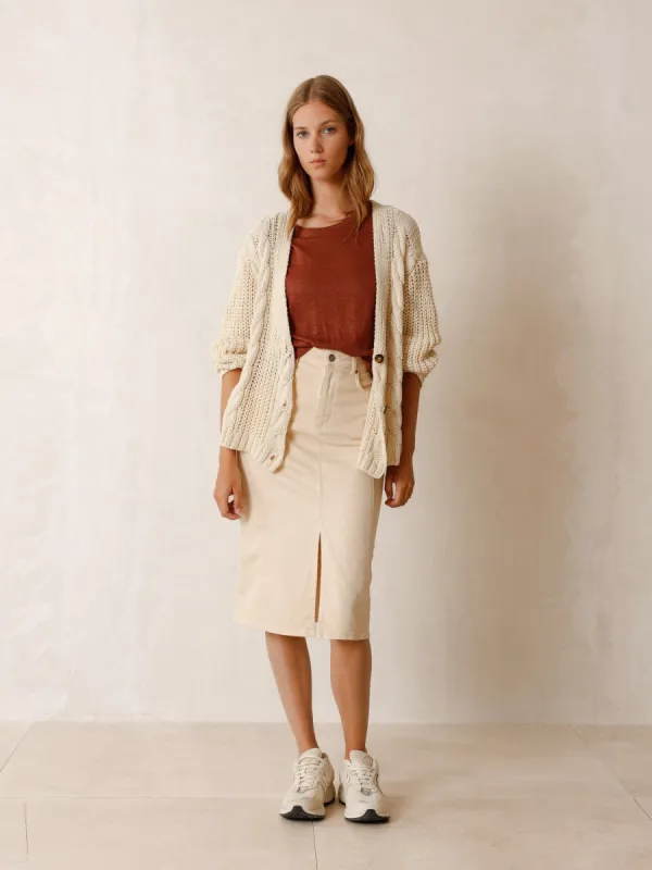 Cable-knitted Cardigan Natural White sold by Ivalo.com