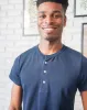 Zorrie Men's Linen Polo T-Shirt Navy Blue sold by Ivalo.com