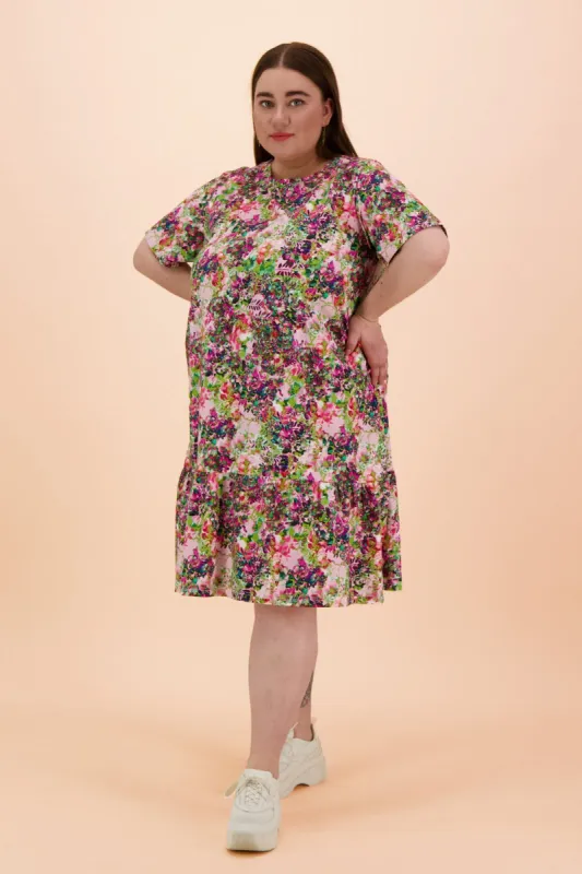 Ruffle T-Shirt Dress Blooming Forest Bright sold by Ivalo.com