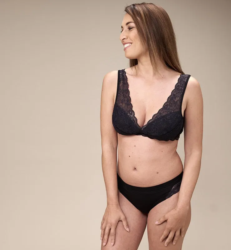 Bralette Bra Natural Fabric Eco Lace Black 2-Pack sold by Ivalo.com