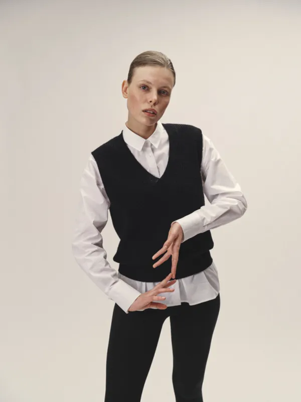 Knitted Vest In Merino Wool sold by Ivalo.com