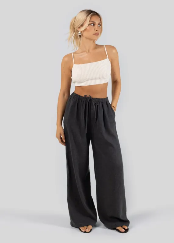 Mai Linen Trousers Anthracite sold by Ivalo.com