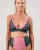 Lace Mesh Plunge Bralette Pine/Candy Pink sold by Ivalo.com