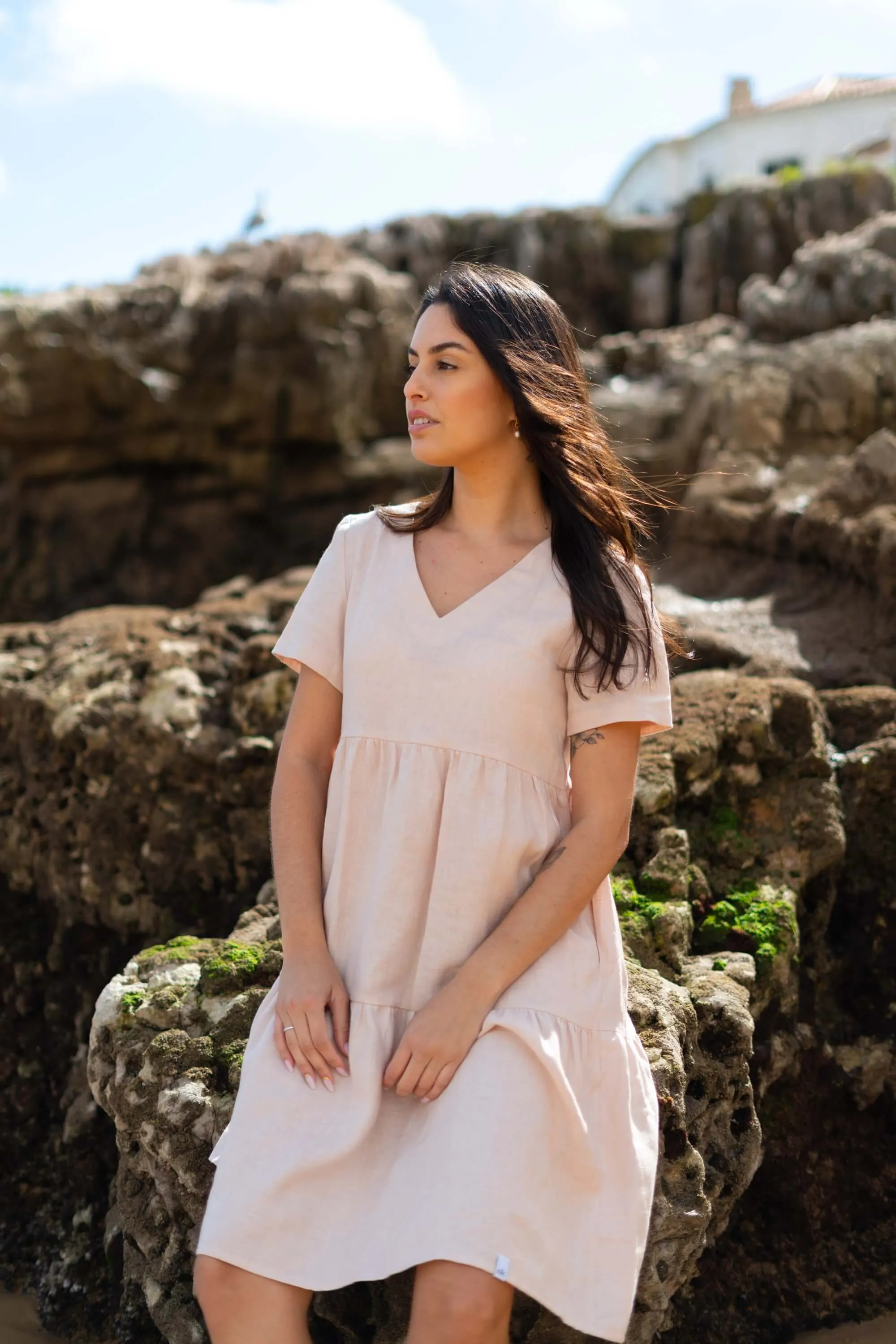 Linen Layer Dress Sandshell Beige sold by Ivalo.com product image thumbnail 4