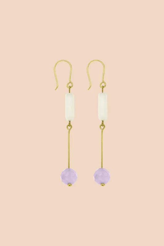 Emerie Earrings White/Purple sold by Ivalo.com
