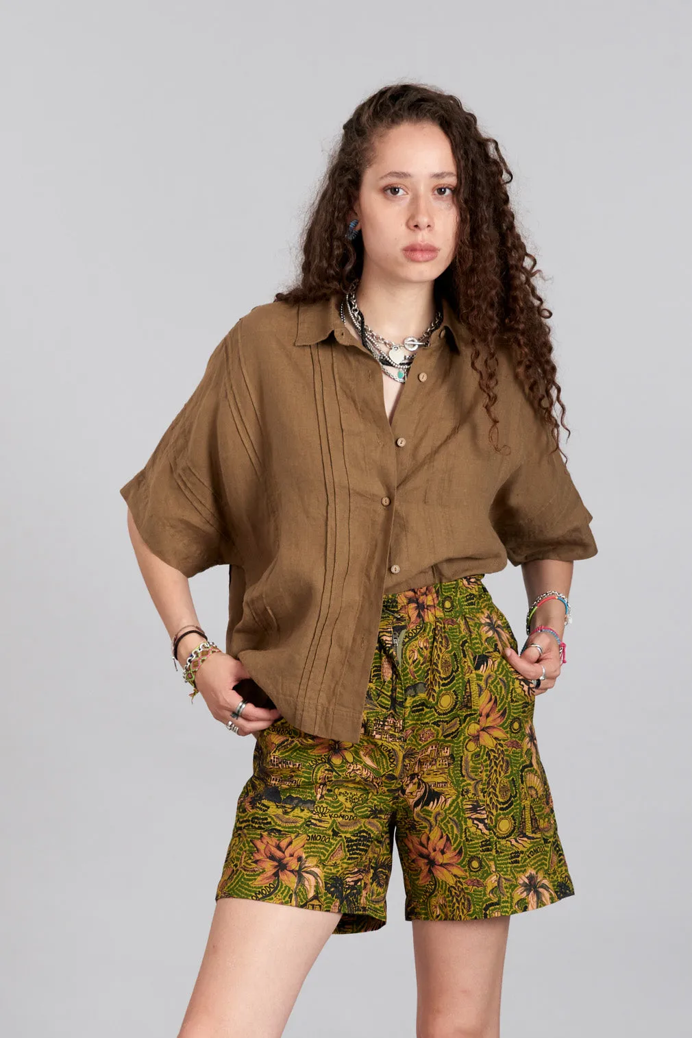 Kimono Linen Shirt Khaki sold by Ivalo.com product image thumbnail 2
