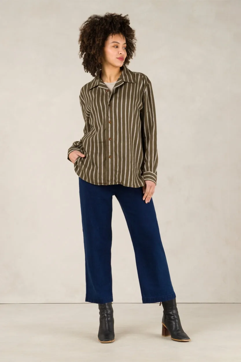 Daria Cropped Pants Indigo Herringbone sold by Ivalo.com