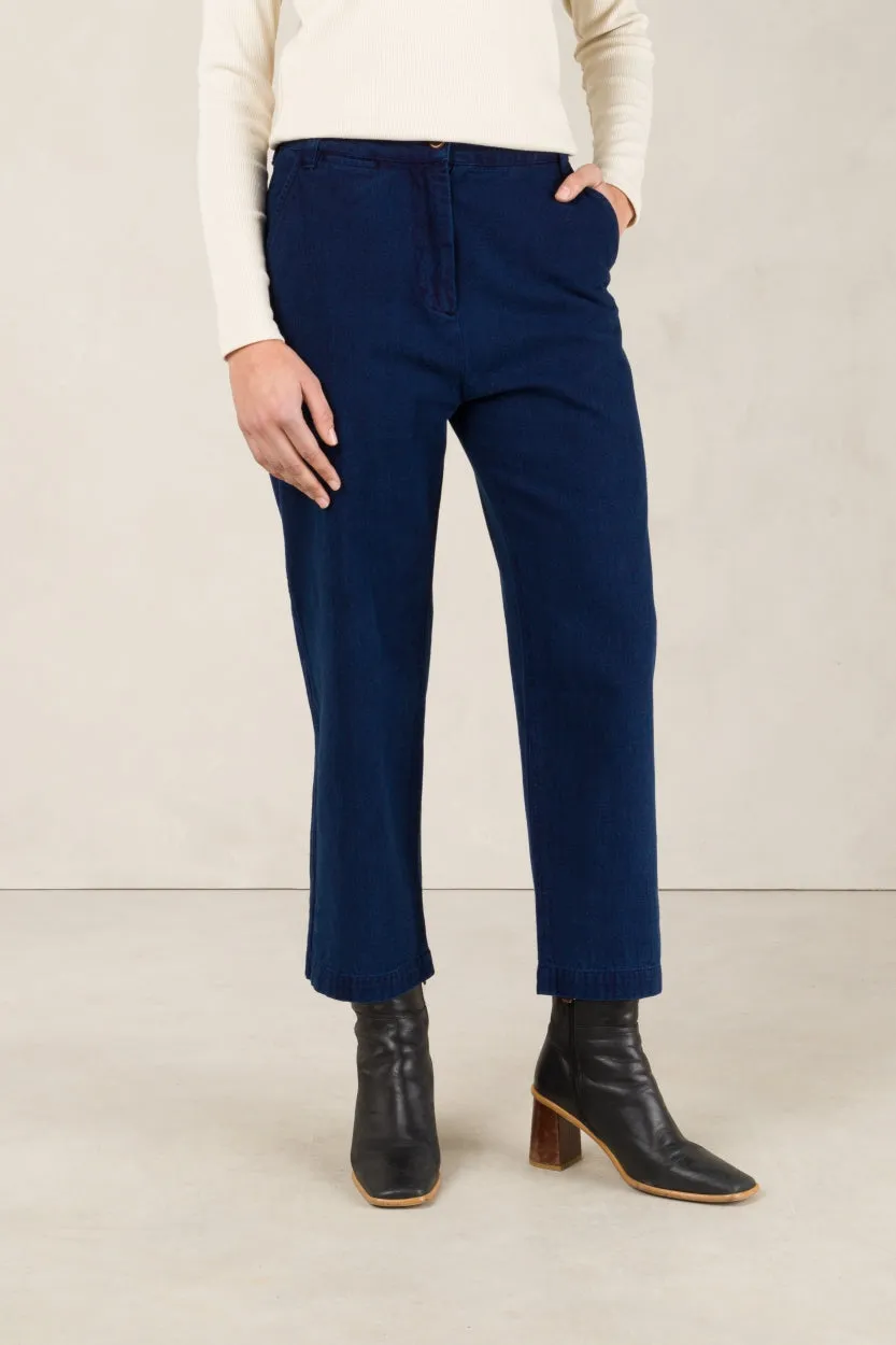 Daria Cropped Pants Indigo Herringbone sold by Ivalo.com product image thumbnail 2