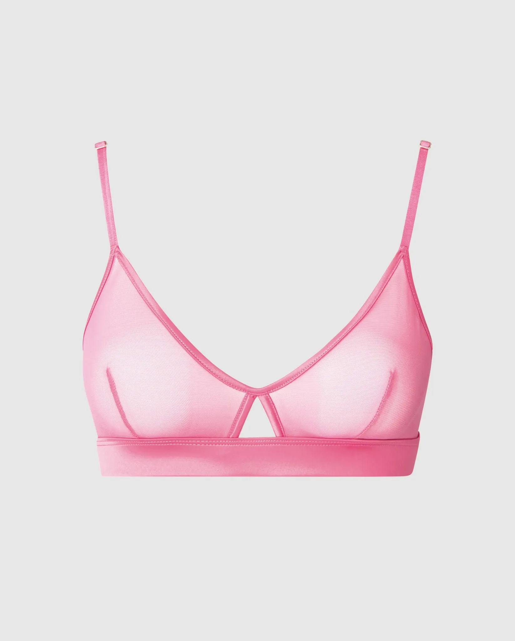 Mesh Cut-Out Triangle Bralette Candy Pink sold by Ivalo.com