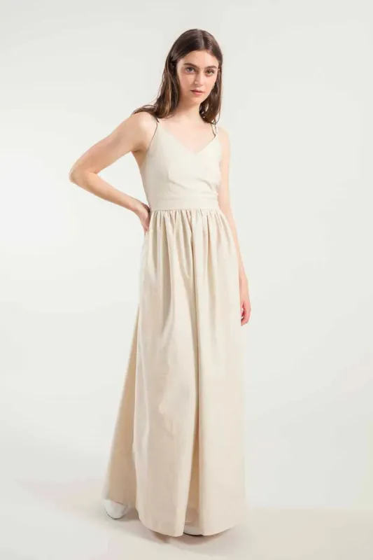 Giada Cotton Maxi Dress Beige sold by Ivalo.com