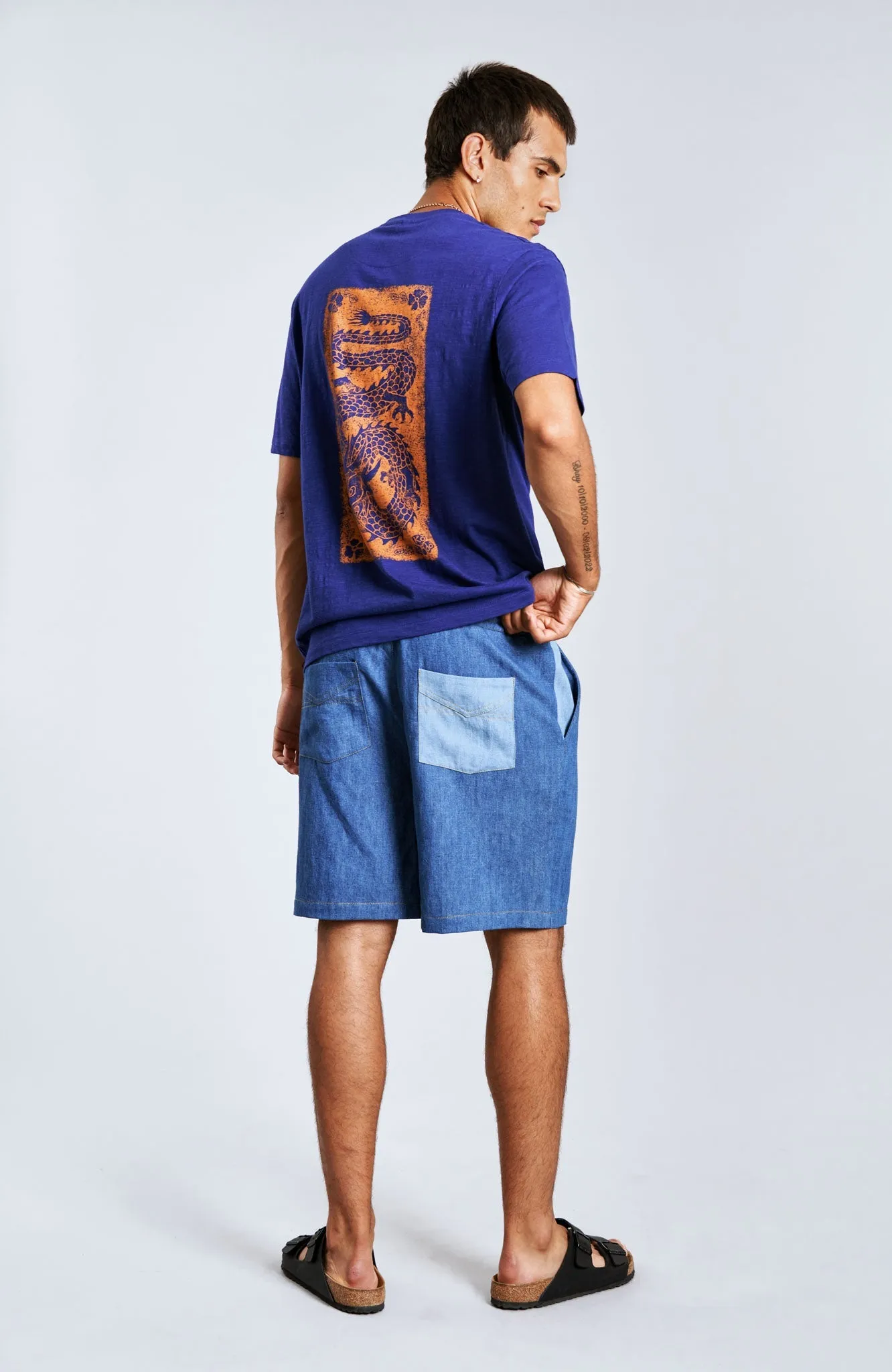 Mario Linen Shorts Patchwork Blue sold by Ivalo.com product image thumbnail 4