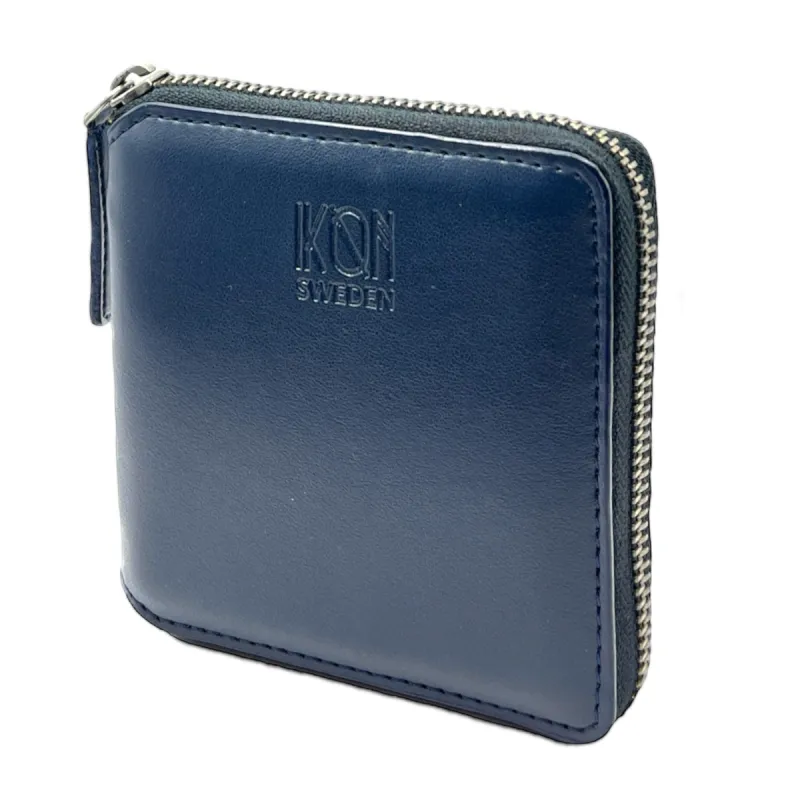 Kivik Apple Leather Small Zip Wallet Blue sold by Ivalo.com