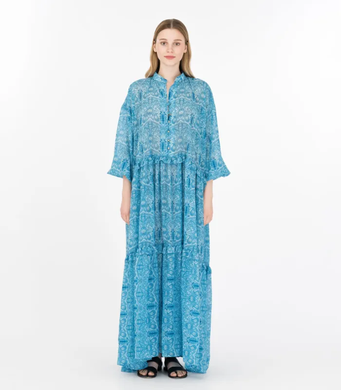 Aquarium Maxi Voluminous Dress Blue made by Ivalo.com