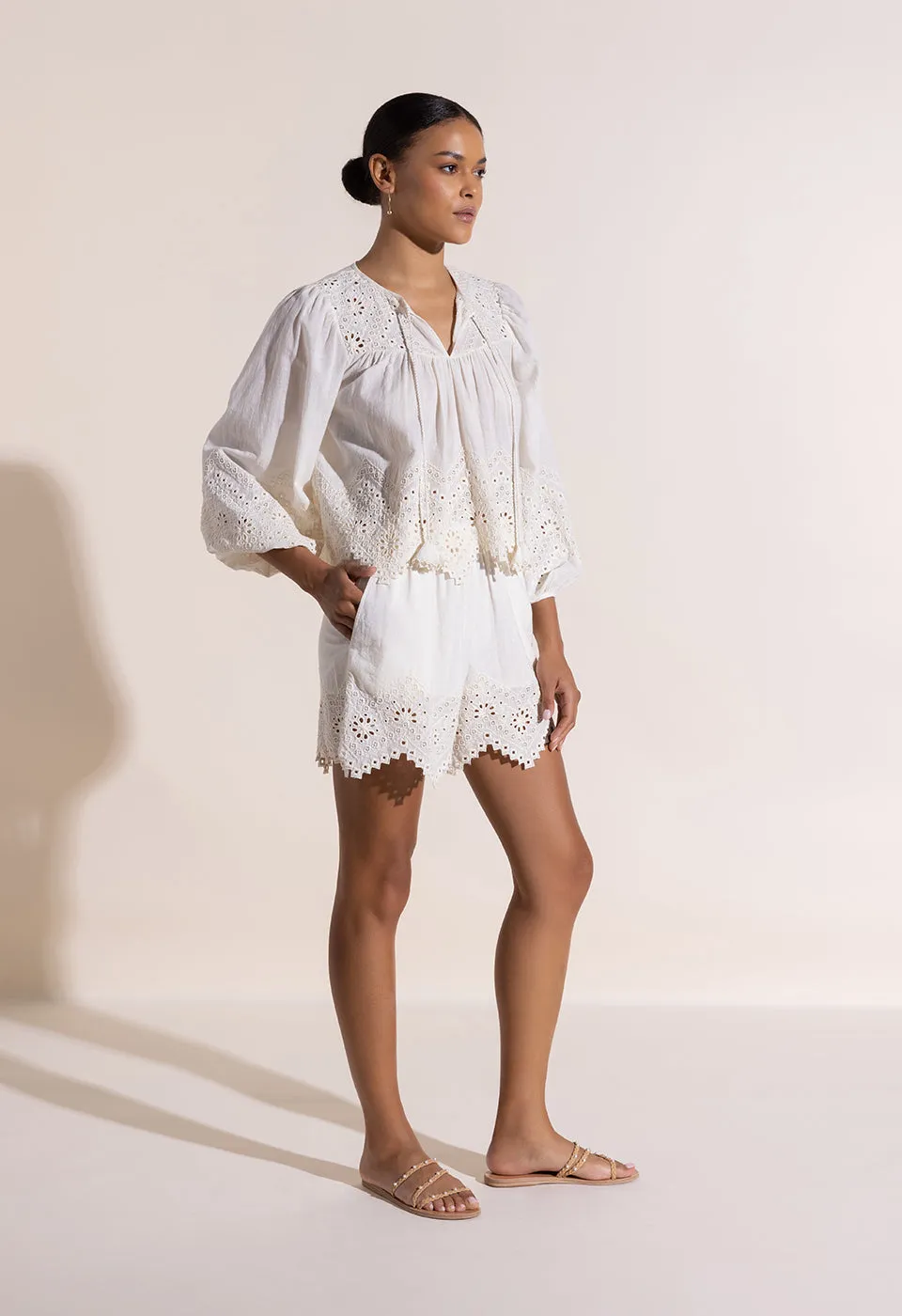 Adorned Top Vanilla White sold by Ivalo.com