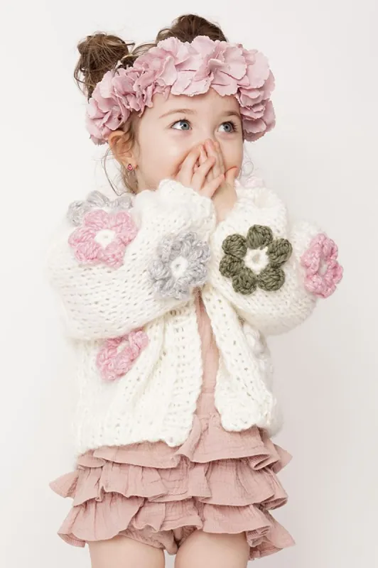Kids' Petit Handmade Flower Sweater White sold by Ivalo.com