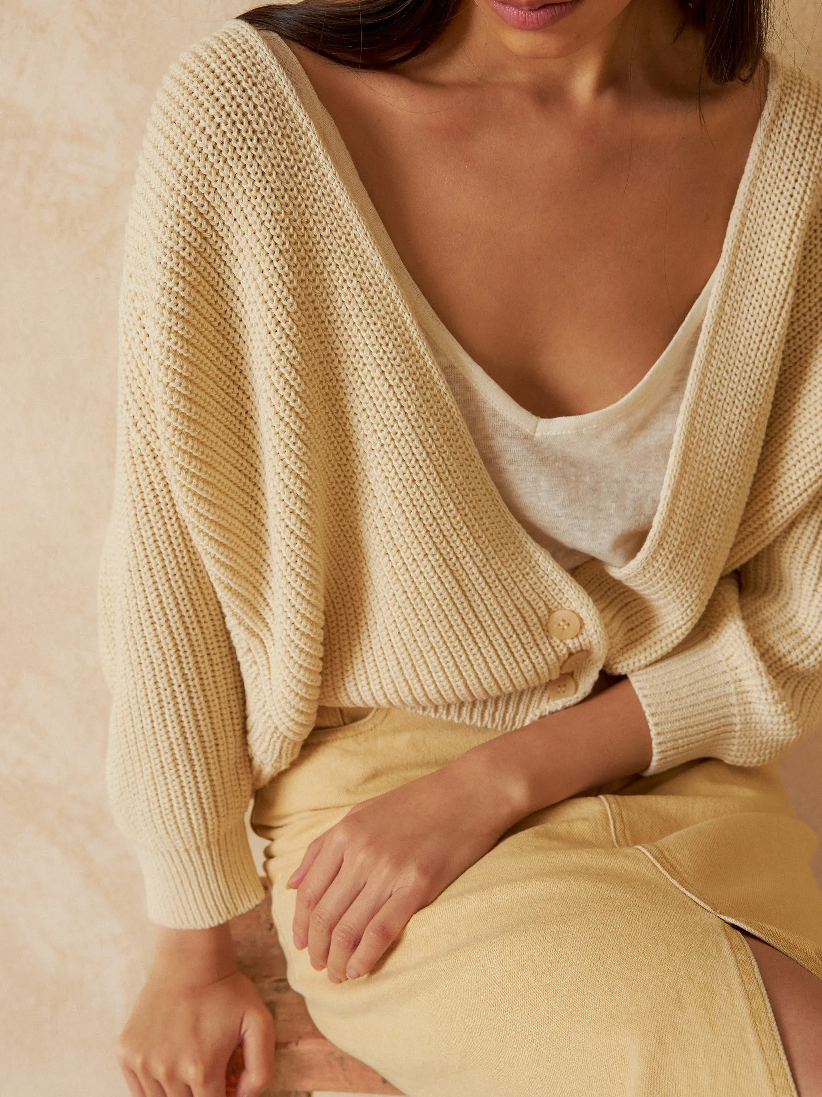 Ribbed Half Cardigan Beige sold by Ivalo.com product image thumbnail 2