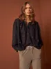 Embroidered Gauze Shirt Black sold by Ivalo.com