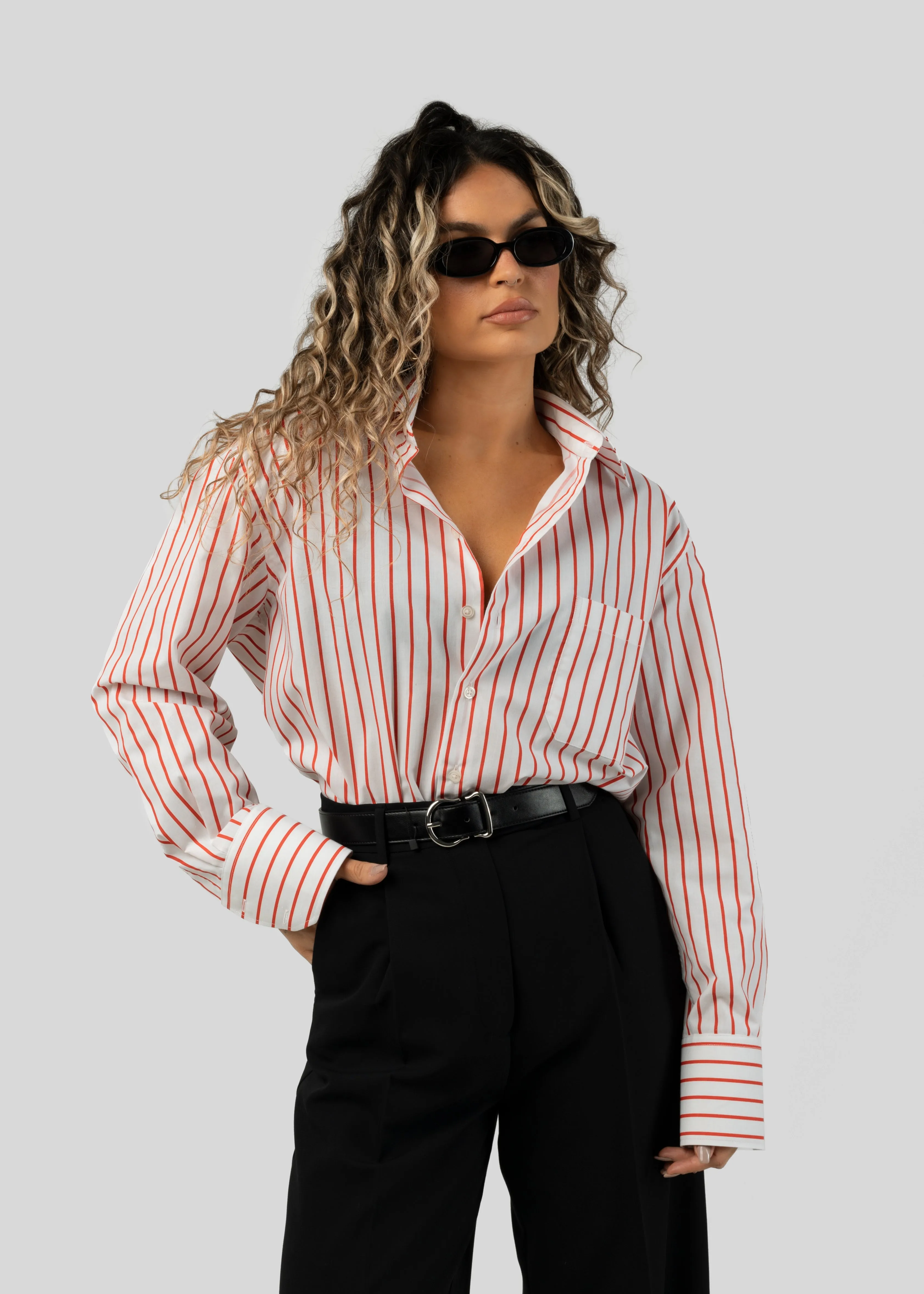 The Boyfriend Shirt Red & White Stripes sold by Ivalo.com product image thumbnail 5