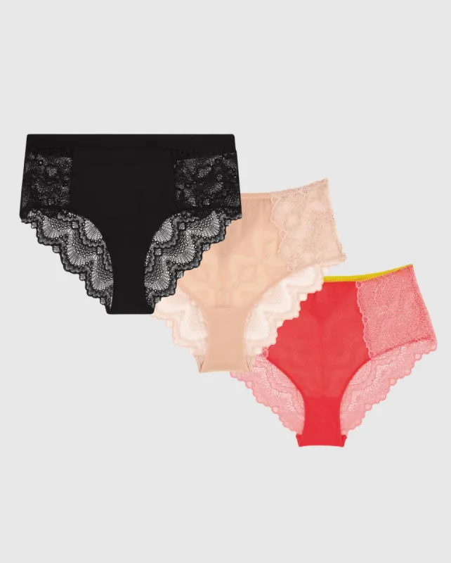 Highwaisted Lace Panties 3-Pack sold by Ivalo.com