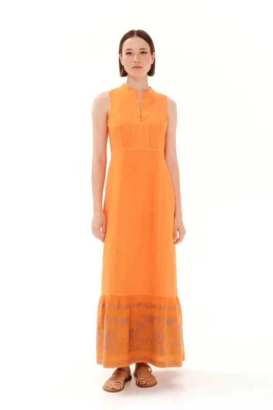Cami Halter Neck Linen Dress Orange sold by Ivalo.com