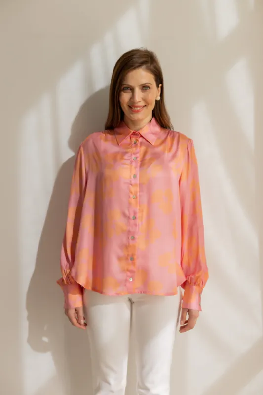 Noel Button-up Shirt Flowers Pink sold by Ivalo.com