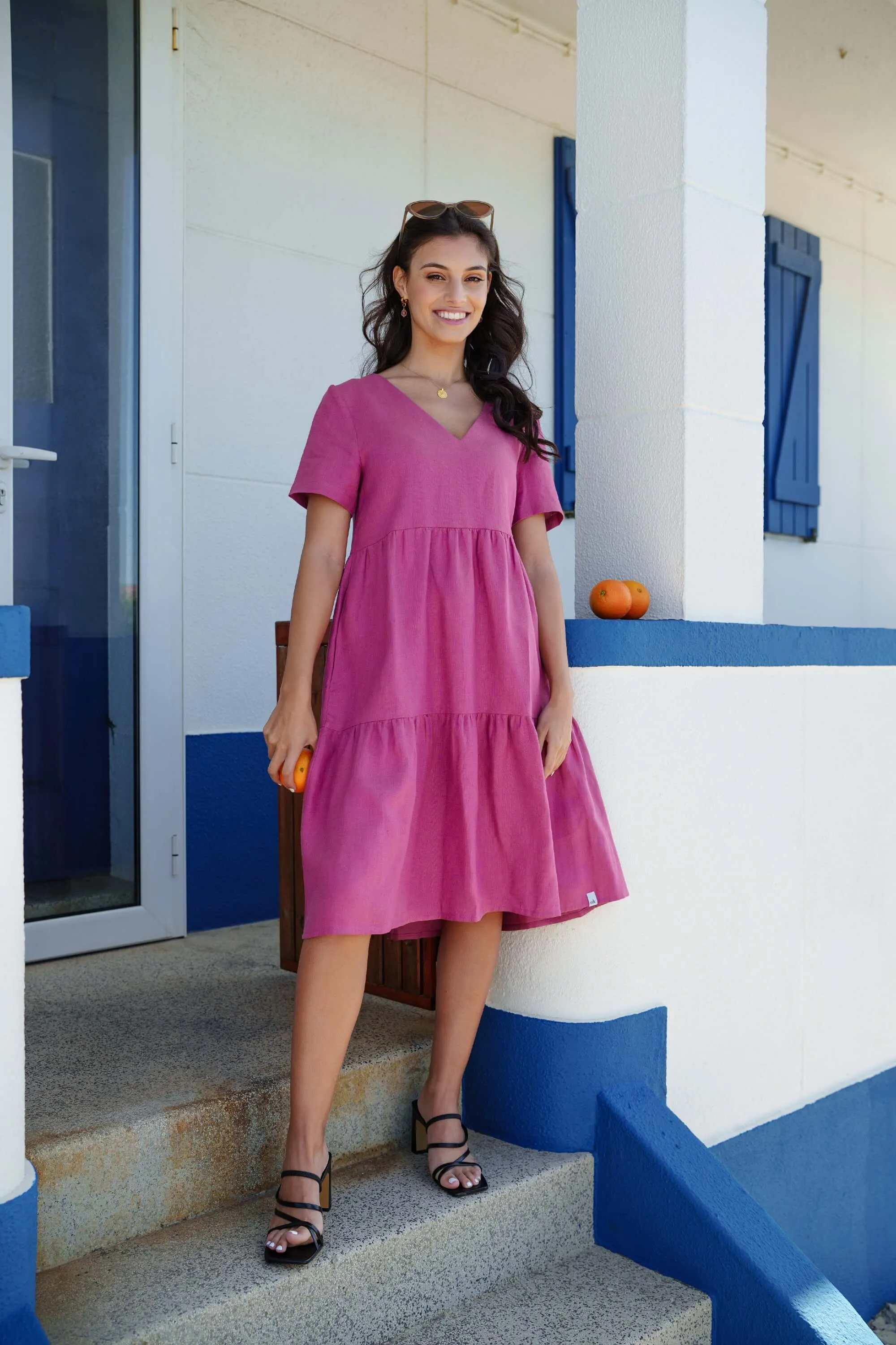 Linen Layer Dress Mulberry sold by Ivalo.com