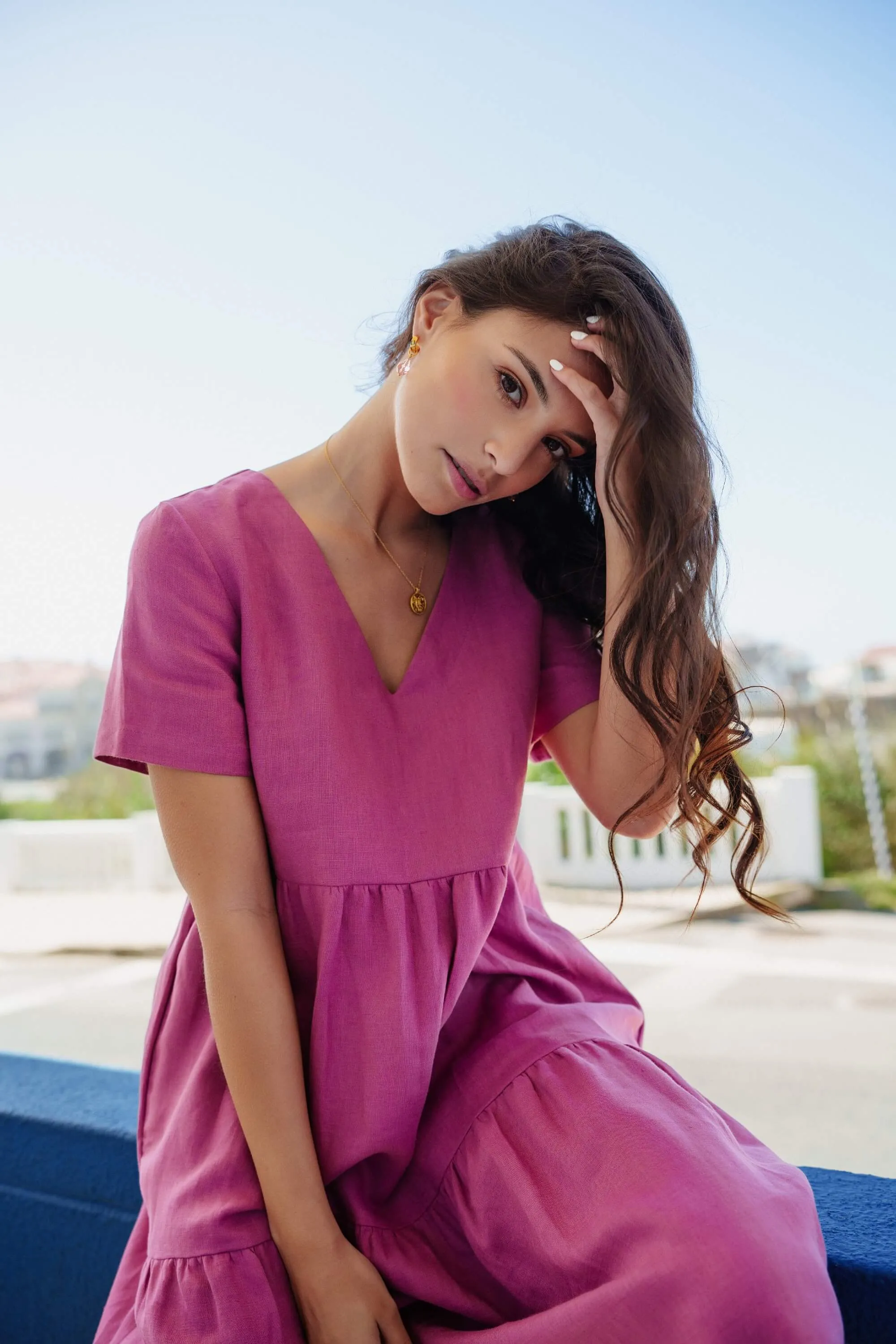 Linen Layer Dress Mulberry sold by Ivalo.com product image thumbnail 3