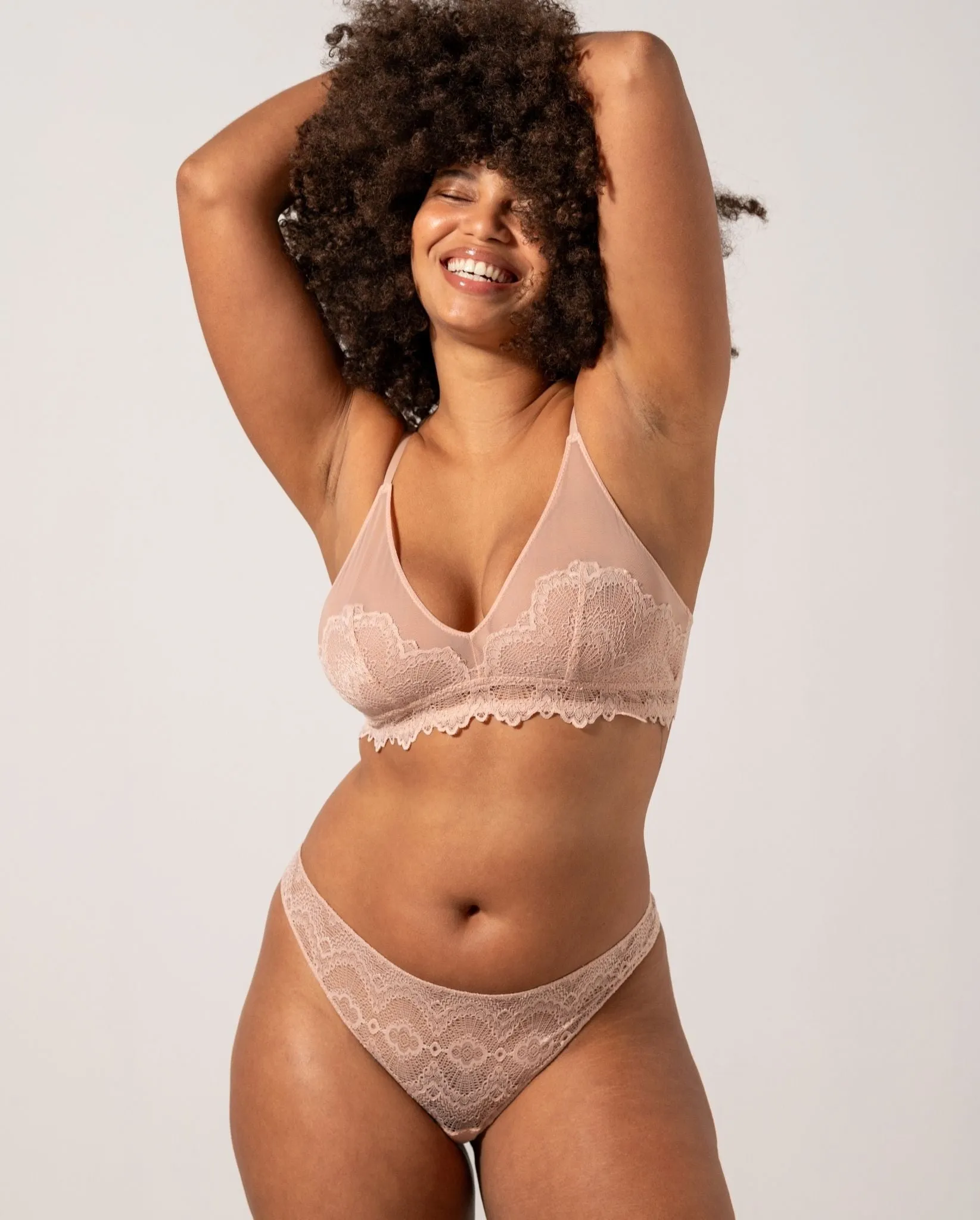 Lace Mesh Triangle Bralette Nude sold by Ivalo.com product image thumbnail 4