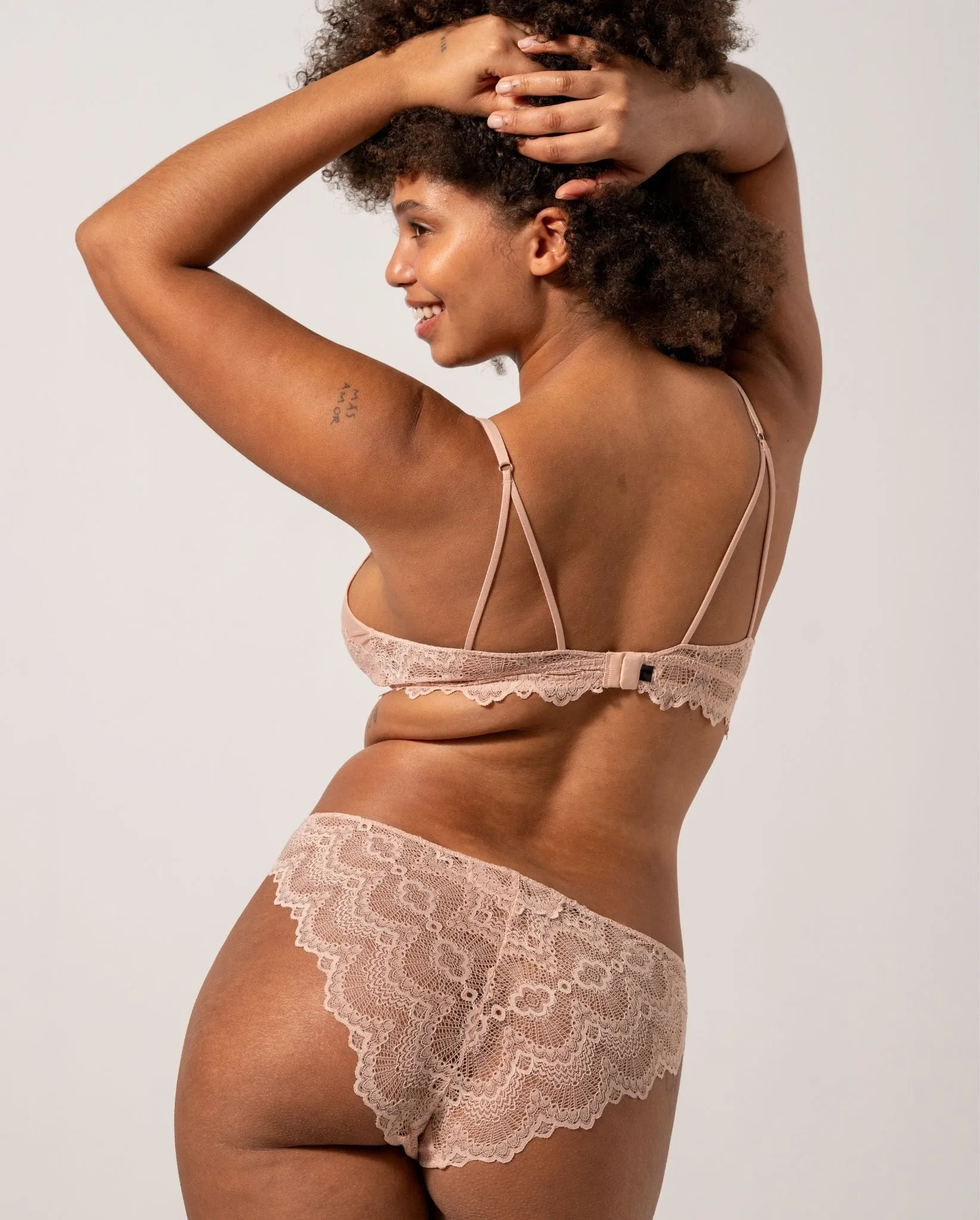 Lace Mesh Triangle Bralette Nude sold by Ivalo.com product image thumbnail 5