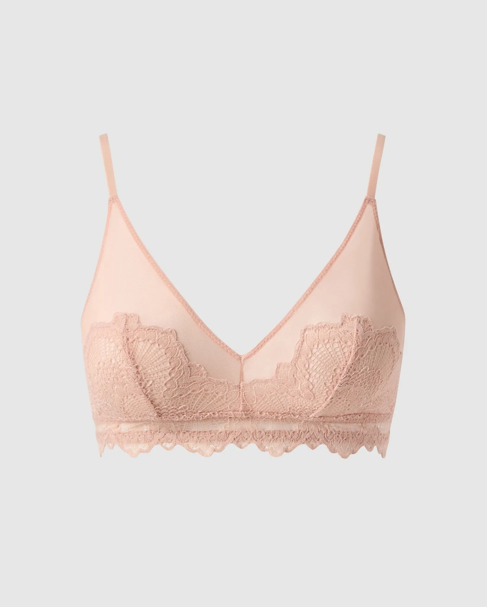 Lace Mesh Triangle Bralette Nude sold by Ivalo.com
