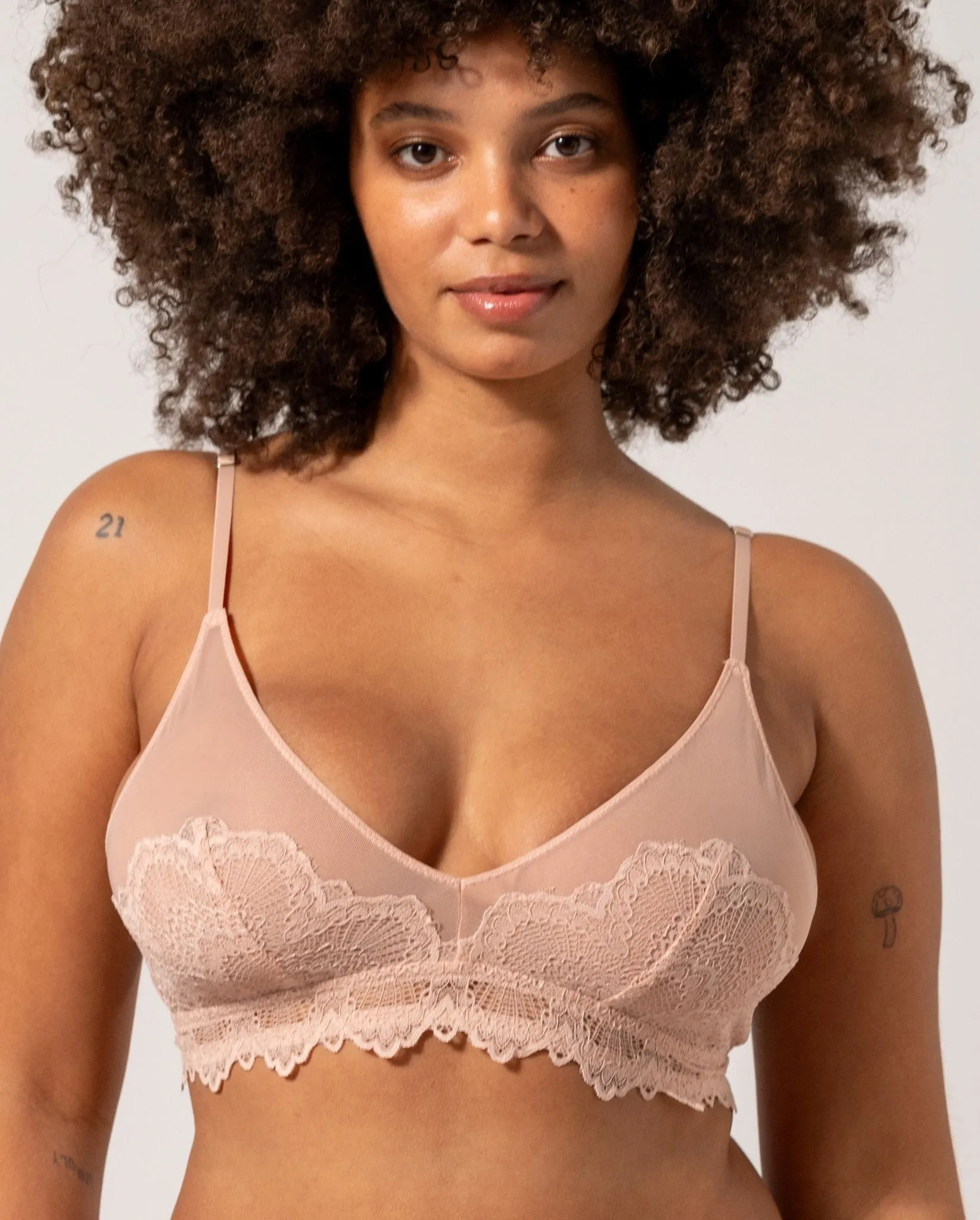 Lace Mesh Triangle Bralette Nude sold by Ivalo.com product image thumbnail 3
