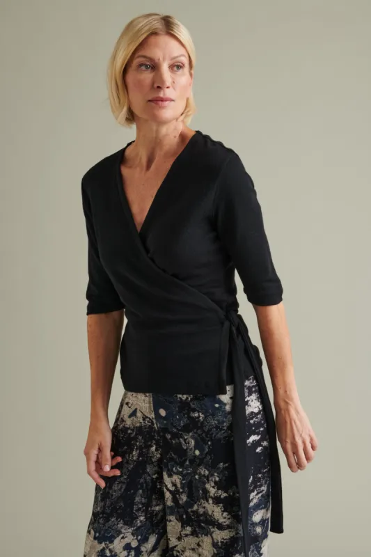 Kait Wrap Sweater Black sold by Ivalo.com