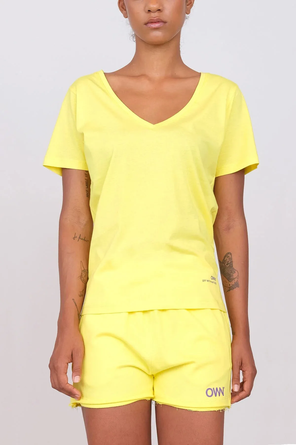 Women's V-Neck T-Shirt Yellow sold by Ivalo.com product image thumbnail 2
