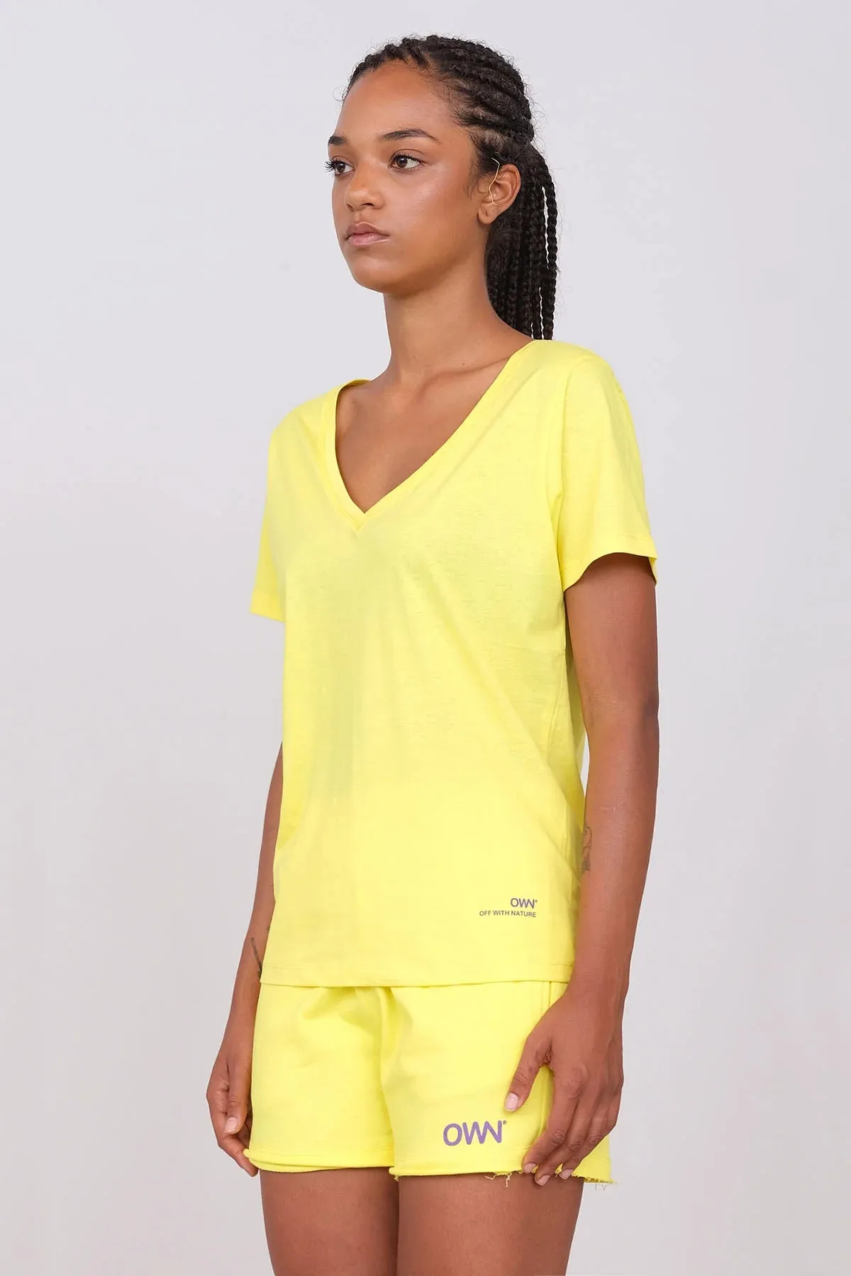 Women's V-Neck T-Shirt Yellow sold by Ivalo.com
