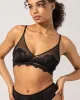 Lace Mesh Triangle Bralette Black sold by Ivalo.com