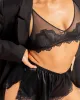 Lace Mesh Triangle Bralette Black sold by Ivalo.com