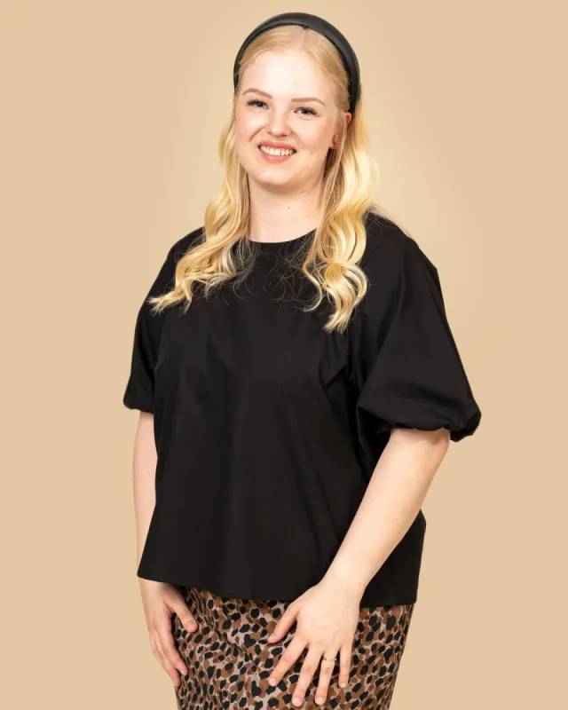 Balloon Sleeve Shirt Black sold by Ivalo.com
