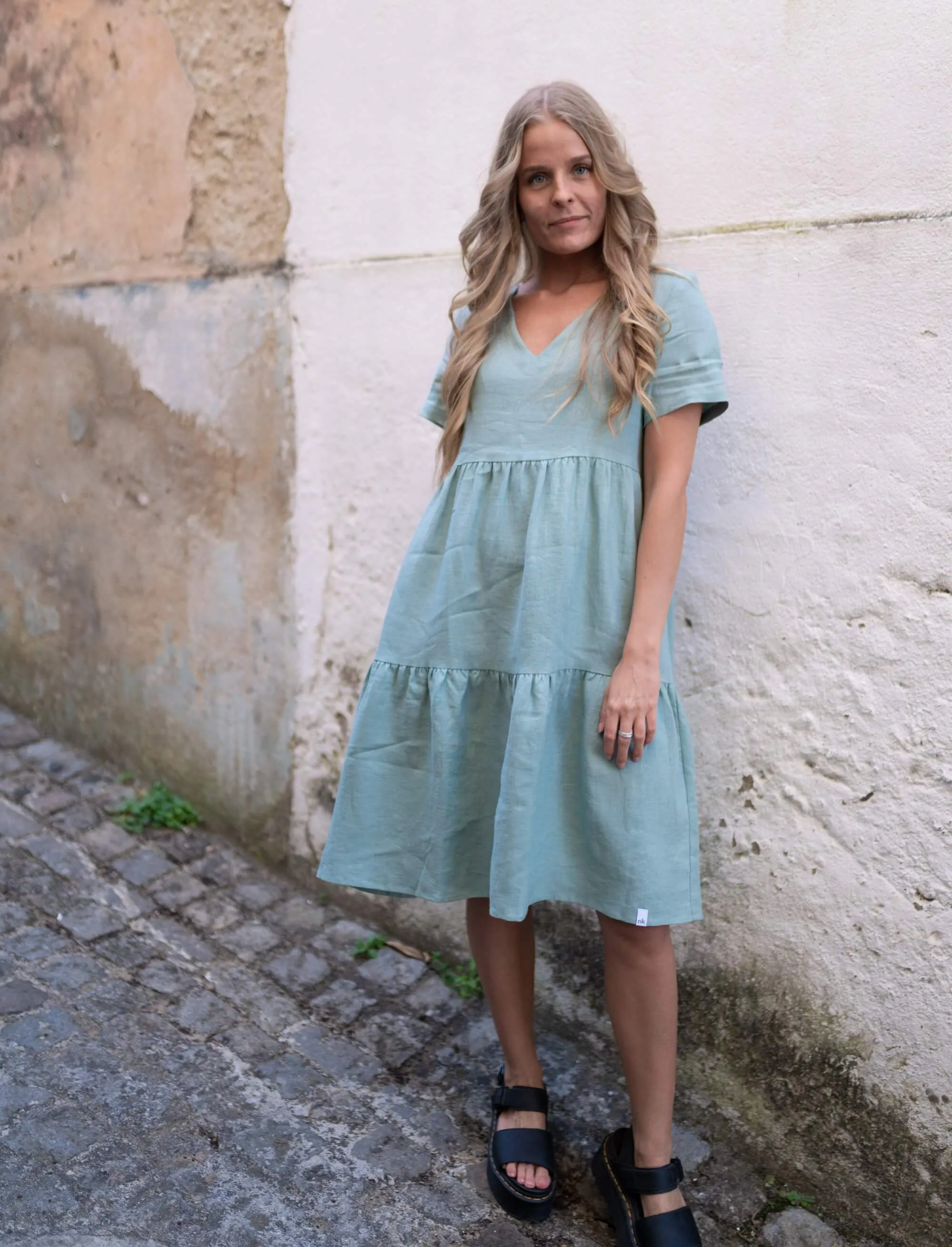 Linen Layer Dress Desert Sage Green sold by Ivalo.com product image thumbnail 2