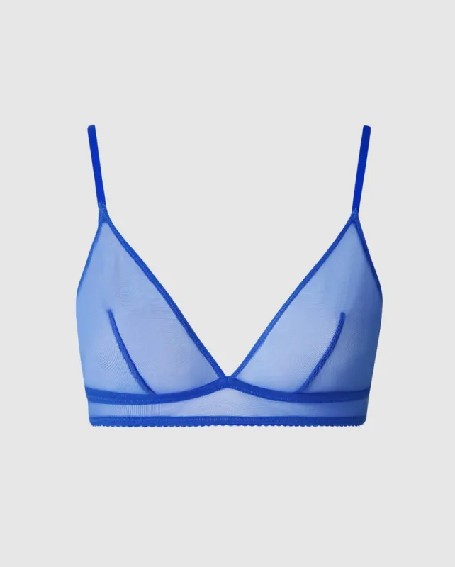 Mesh Triangle Bralette Electric Blue sold by Ivalo.com