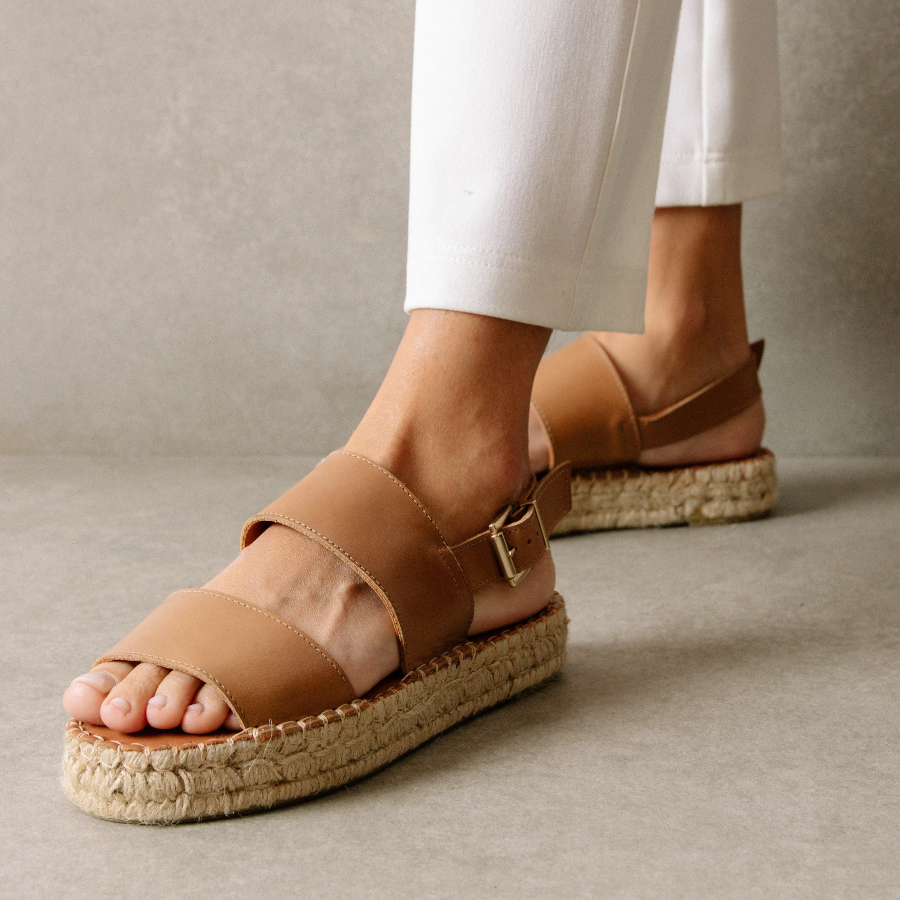 Double Strap Espadrille Sandals Caramel sold by Ivalo.com product image thumbnail 4