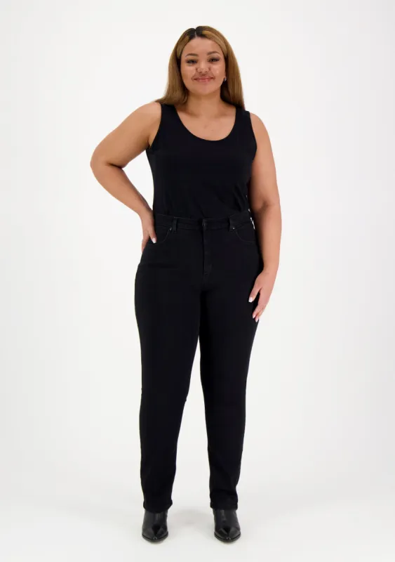 Caramel Slim Leg High Waist Jeans Black sold by Ivalo.com