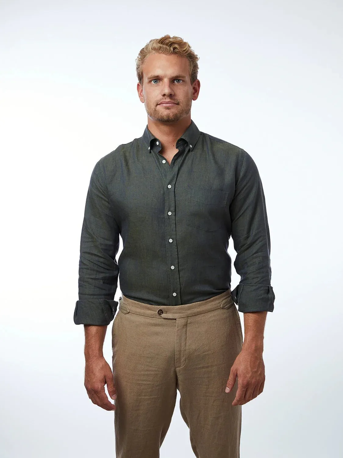 Tamina Linen Shirt Moss sold by Ivalo.com