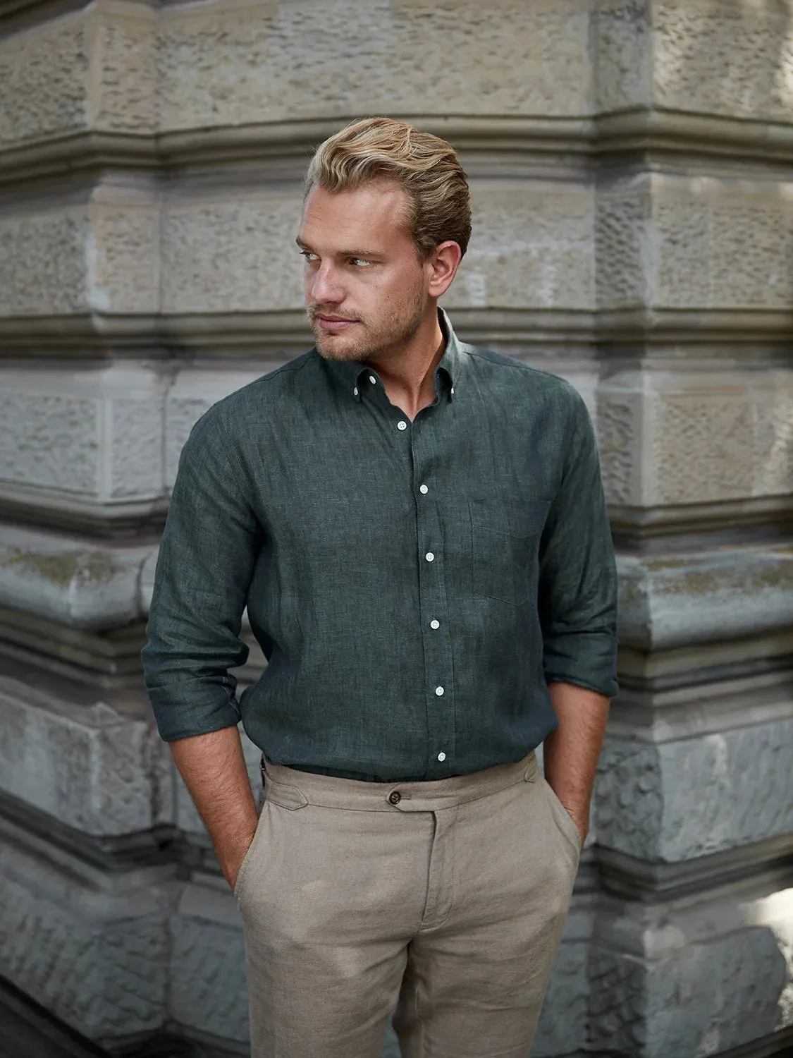 Tamina Linen Shirt Moss sold by Ivalo.com product image thumbnail 3