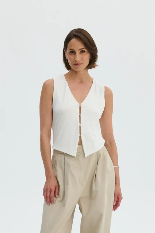 Knit Vest White sold by Ivalo.com
