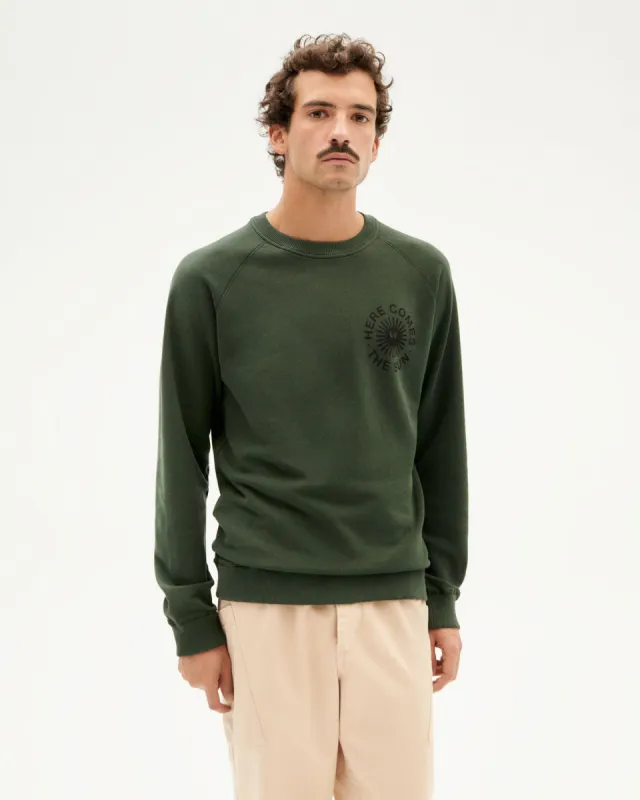 Happy Sun Sweatshirt Green made by Thinking Mu