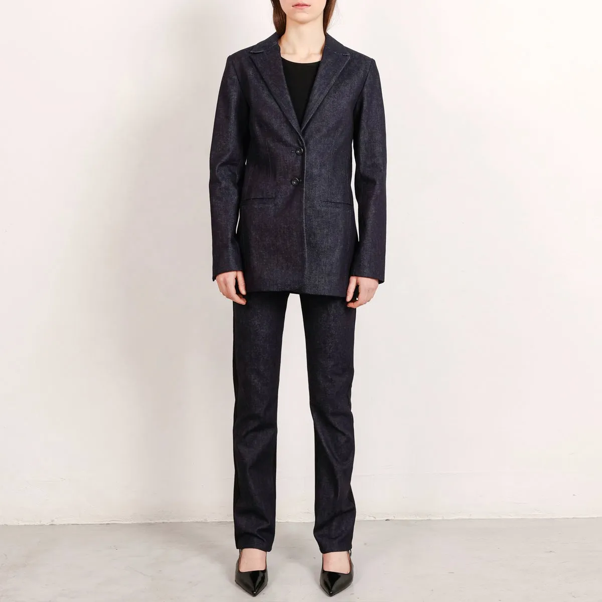 Grace Selvedge Denim Blazer Dark Grey sold by Ivalo.com