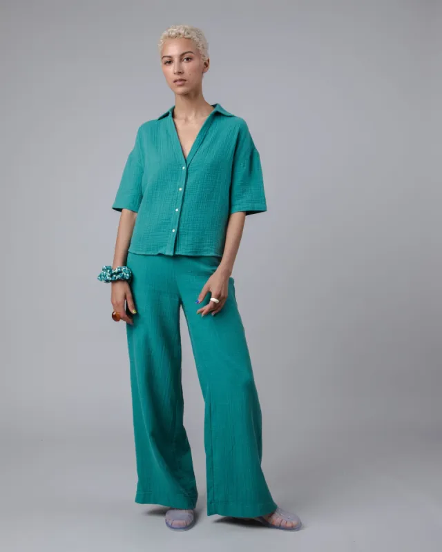 Bubble Wide Leg Pants Jungle Green sold by Ivalo.com