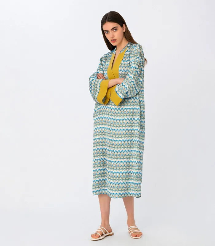 Fantasy Print Kaftan Dress Blue sold by Ivalo.com