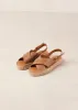 Crossed Leather Espadrille Sandals Brown sold by Ivalo.com
